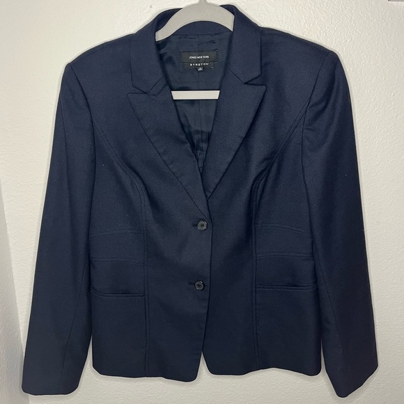 Jones New York Jackets & Blazers - Jones New York Women’s Stretch Blue Tailored Blazer